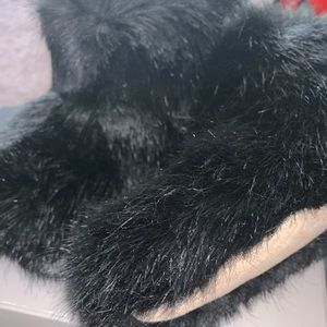 Black fluffy Ugg booties